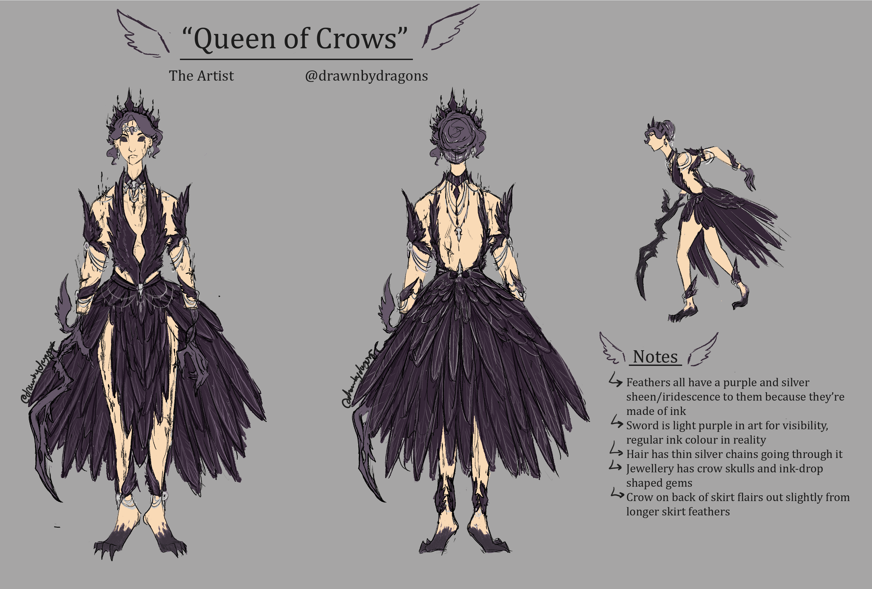 Character sheet showing a bird woman.